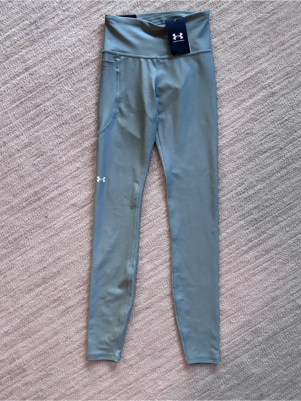 Under Armour High-Rise Leggings in Teal Green XS